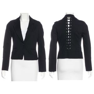 Elizabeth & James Black Lace-Up Accent Jacket